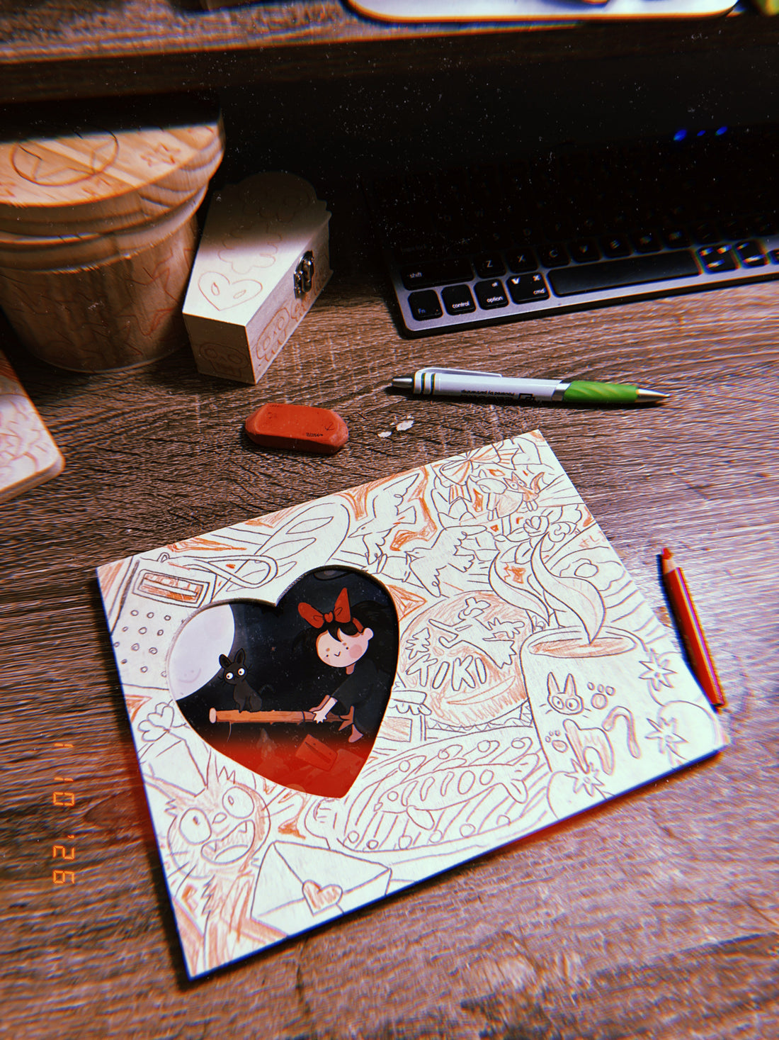 Woodburning wip Kiki